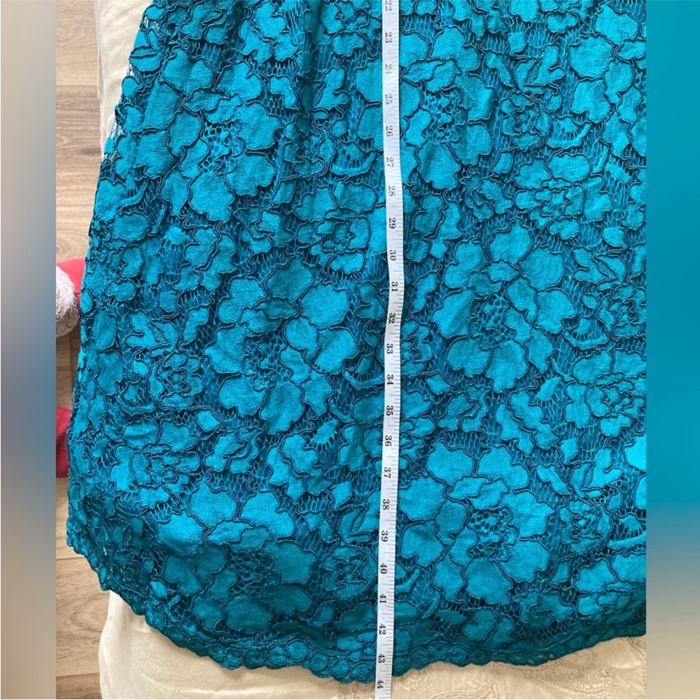Teri Jon Teal Lace Dress Like New - Picture 7 of 8